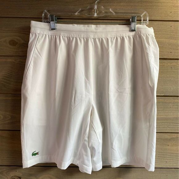 lacoste tennis shorts white